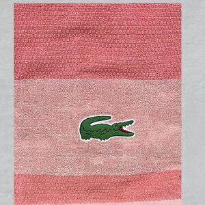 LACOSTE Big Crocodile Champagne Bath Towel Measures 30" x 52"